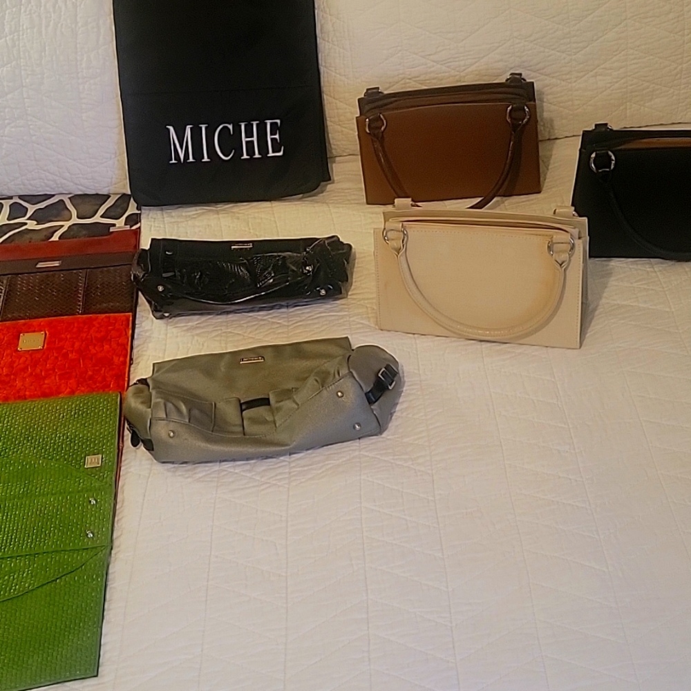 Miche Green and Gray Shoulder Bags
